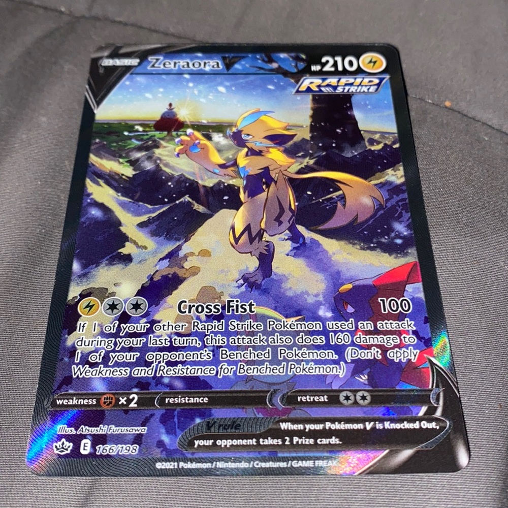 Pokemon card - Zeraora V 166/198 Chilling Reign Alt Art Ultra Rare